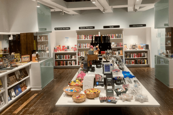 A wide view of the Museum's new Shop and Bookstore.